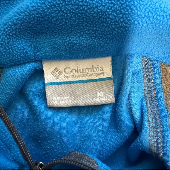 Columbia Pullover Blue Gray Fleece 1/2 Zip Light Weight Boys M 10/12 - Picture 3 of 4